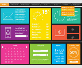 Web Template With Colorful Sections