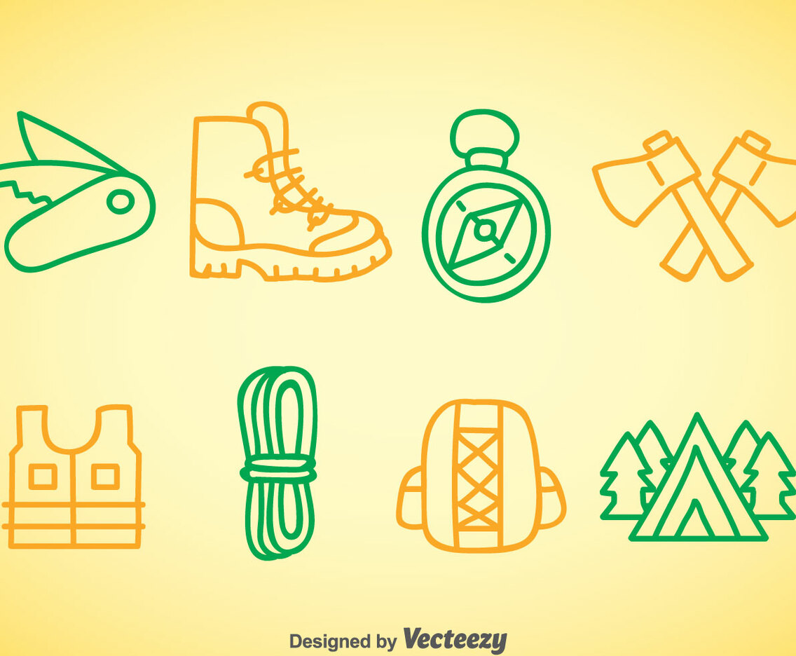 Mountaineer Doodle Icons