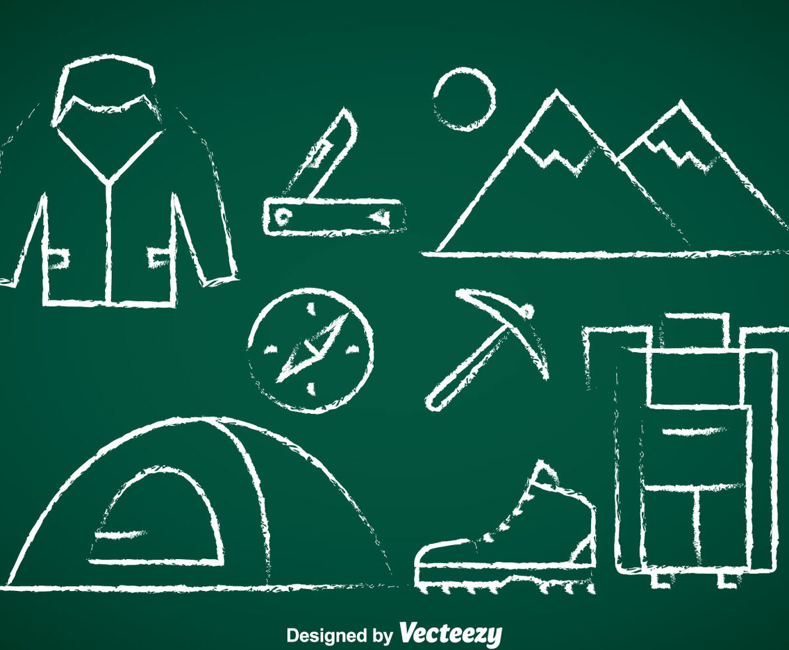 Mountaineer Chalk Draw Icons