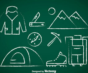 Mountaineer Chalk Draw Icons