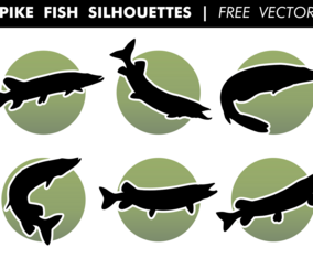 Pike Fish Silhouettes Free Vector