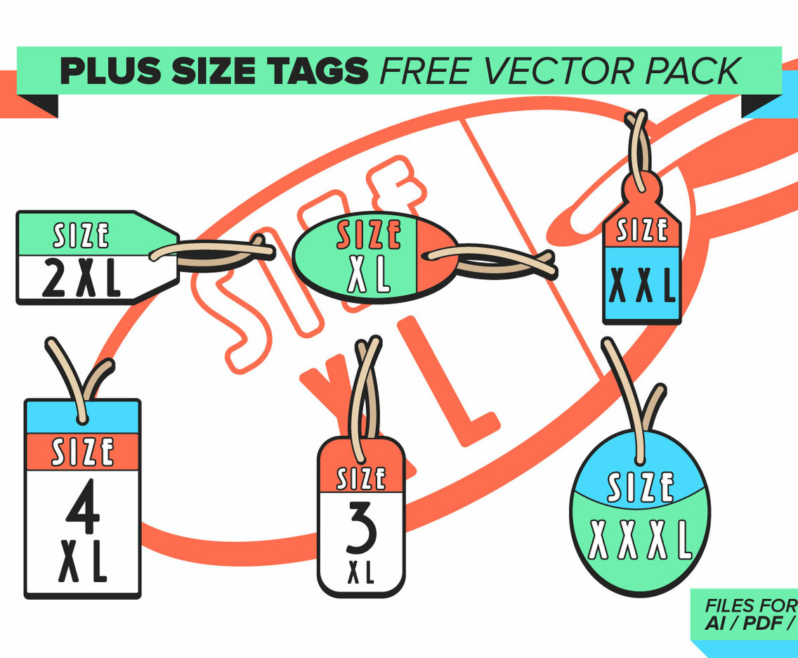 Plus Size Tags Free Vector Pack