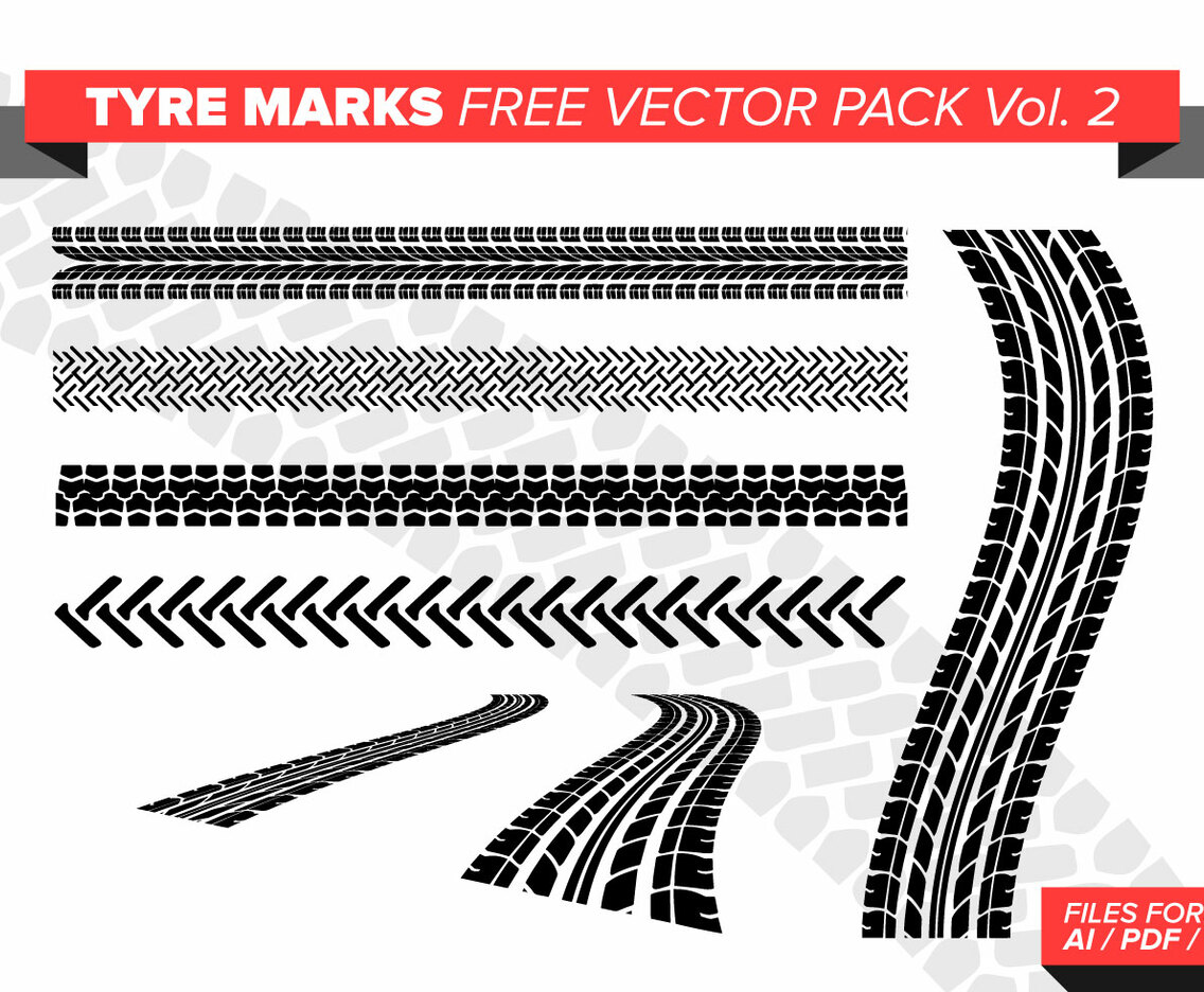 Tire Marks Free Vector Pack Vol. 2