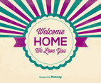 Retro Style Welcome Home Illustration