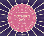 Retro Sunburst Mother's Day Illustration