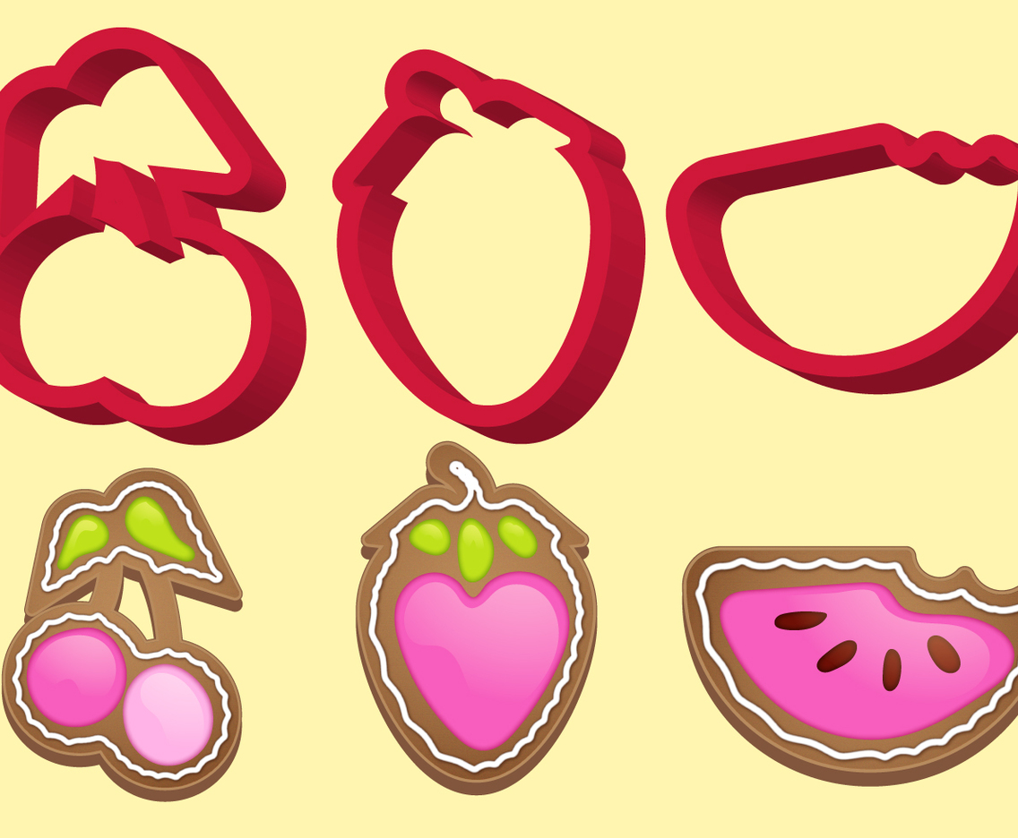 Cookie Cutter Fruit Vector Set B