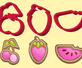 Cookie Cutter Fruit Vector Set B