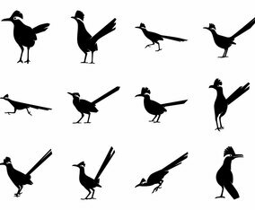 Free Roadrunner Bird Silhoutte Vector Pack