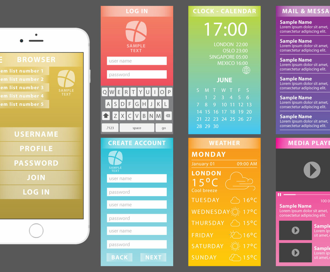 Colorful Web Kit For Mobile Devices
