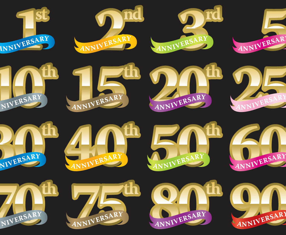 Anniversary Numbers With Ribbons