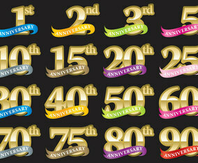 Anniversary Numbers With Ribbons