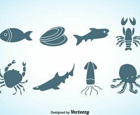 Seafood Silhouette Vector