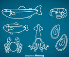 Seafood Outline Vector