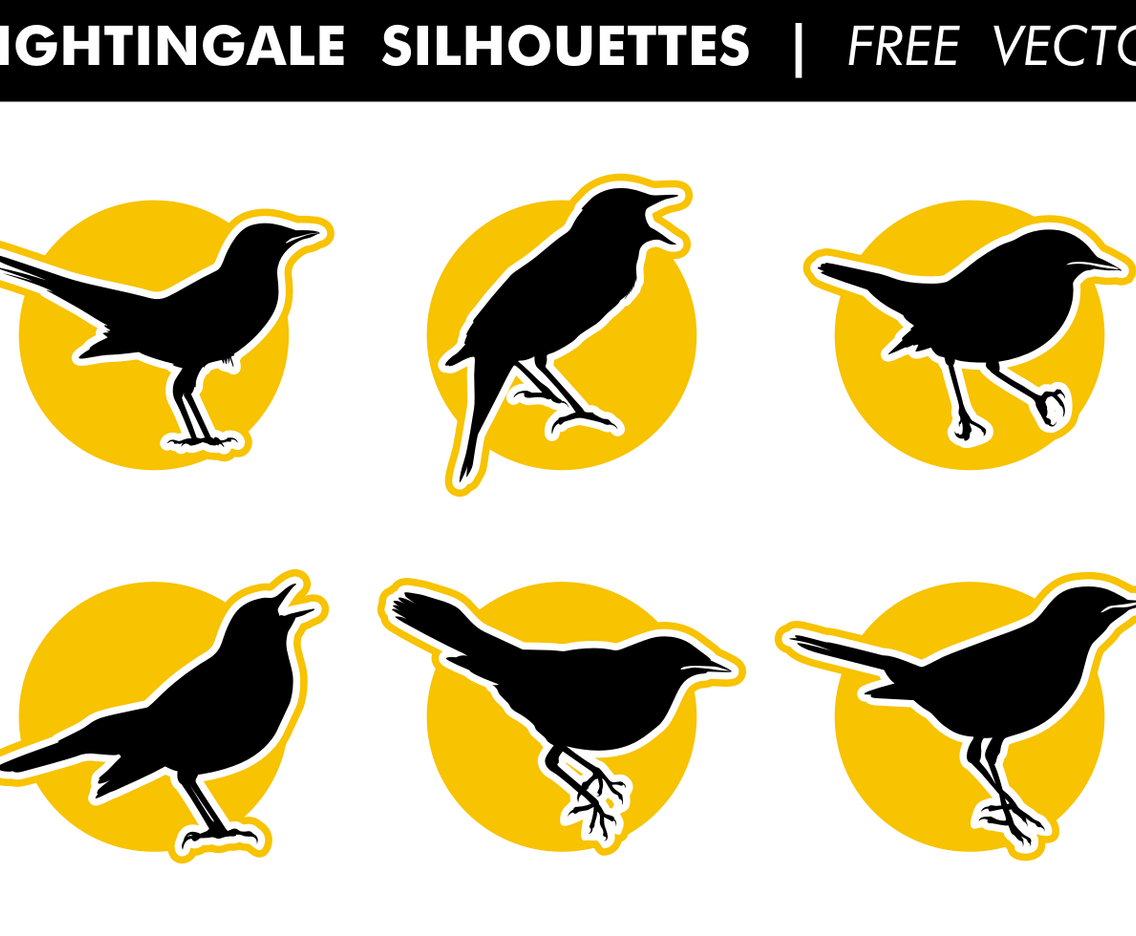 Nightingale Silhouettes Free Vector
