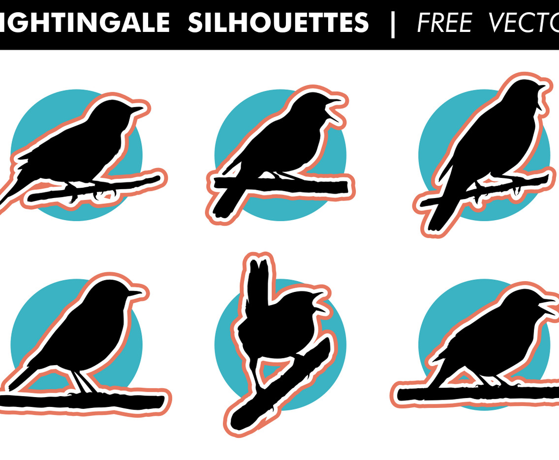 Nightingale Silhouettes Free Vector