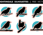 Nightingale Silhouettes Free Vector