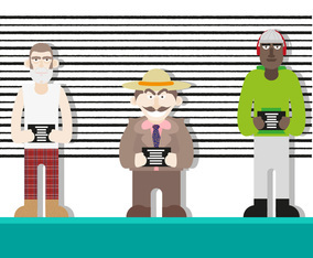 Mugshot Background Characters Police Vector