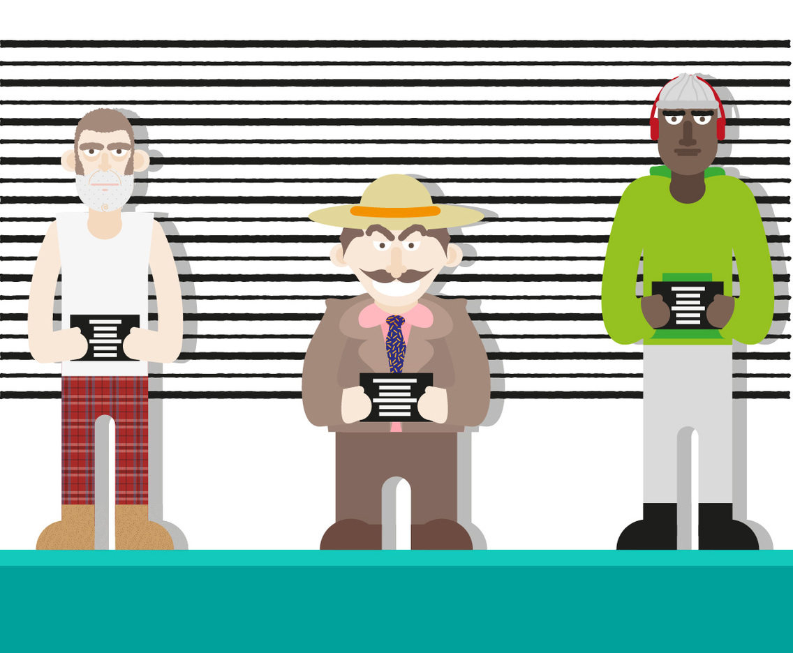 Mugshot Background Characters Police Vector
