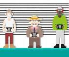 Mugshot Background Characters Police Vector