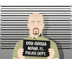Mugshot Background Character Police Vector