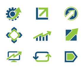 Free Blue Green Growth Business Logo Icons