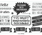 Cute Hand Drawn Style Anniversario Labels