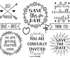 Cute Hand Drawn Style Marriage Labels