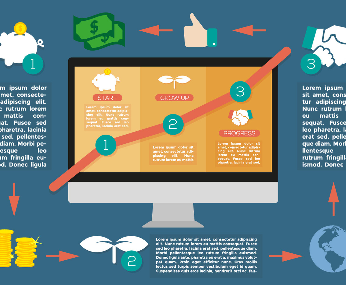 Grow Up Bussiness Infographic Vector