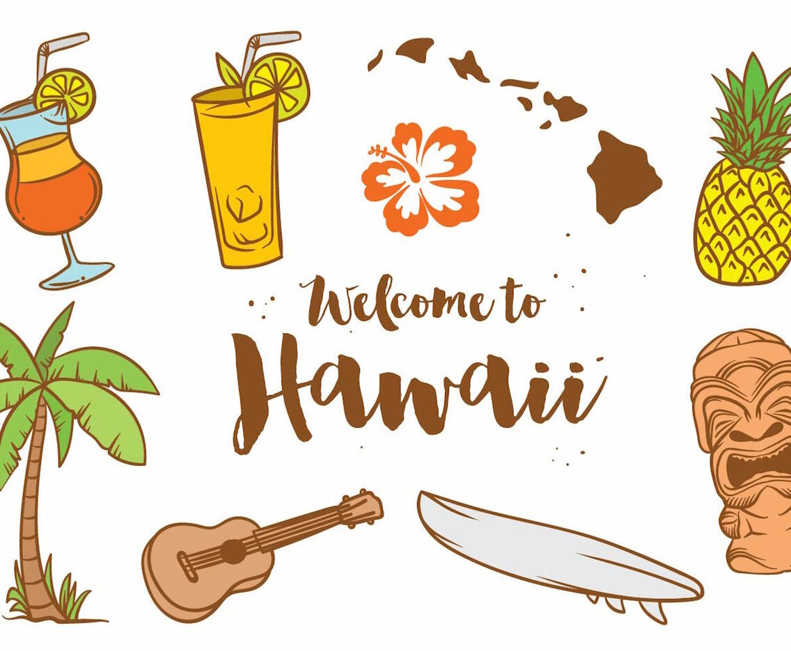 Hawaii Icon Vector Set