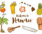 Hawaii Icon Vector Set