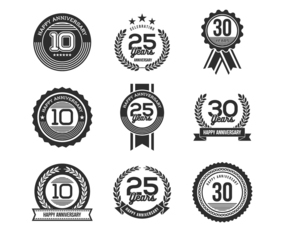 Free Anniversary Badges Vectors