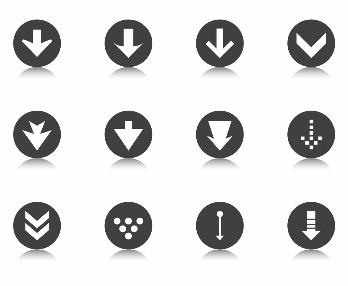 Down Grade Arrow Button Vector Pack