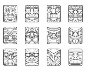 Hawaii Tiki Mask Vector Pack
