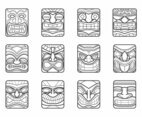 Hawaii Tiki Mask Vector Pack