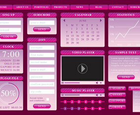 Pink Gradient Web Elements