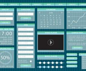 Blue Gradient Web Elements