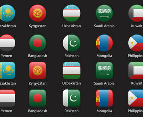 Asia Flags Set 2