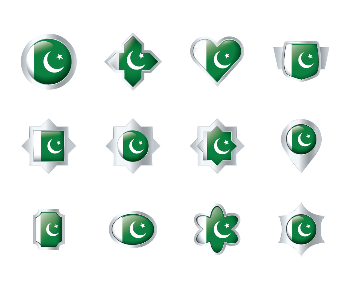 Free Pakistan Flag Badge Vectors