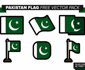 Pakistan Flag Free Vector Pack