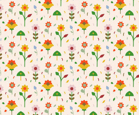 Pastel Flowers Pattern Background