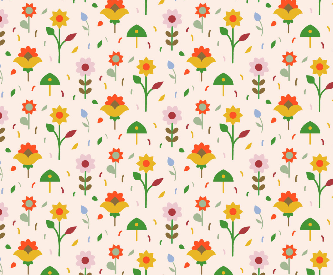 Pastel Flowers Pattern Background