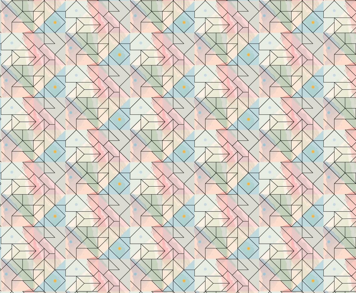 Geometric Outline Brush Pattern