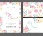Vector Watercolor Flower Wedding Invite