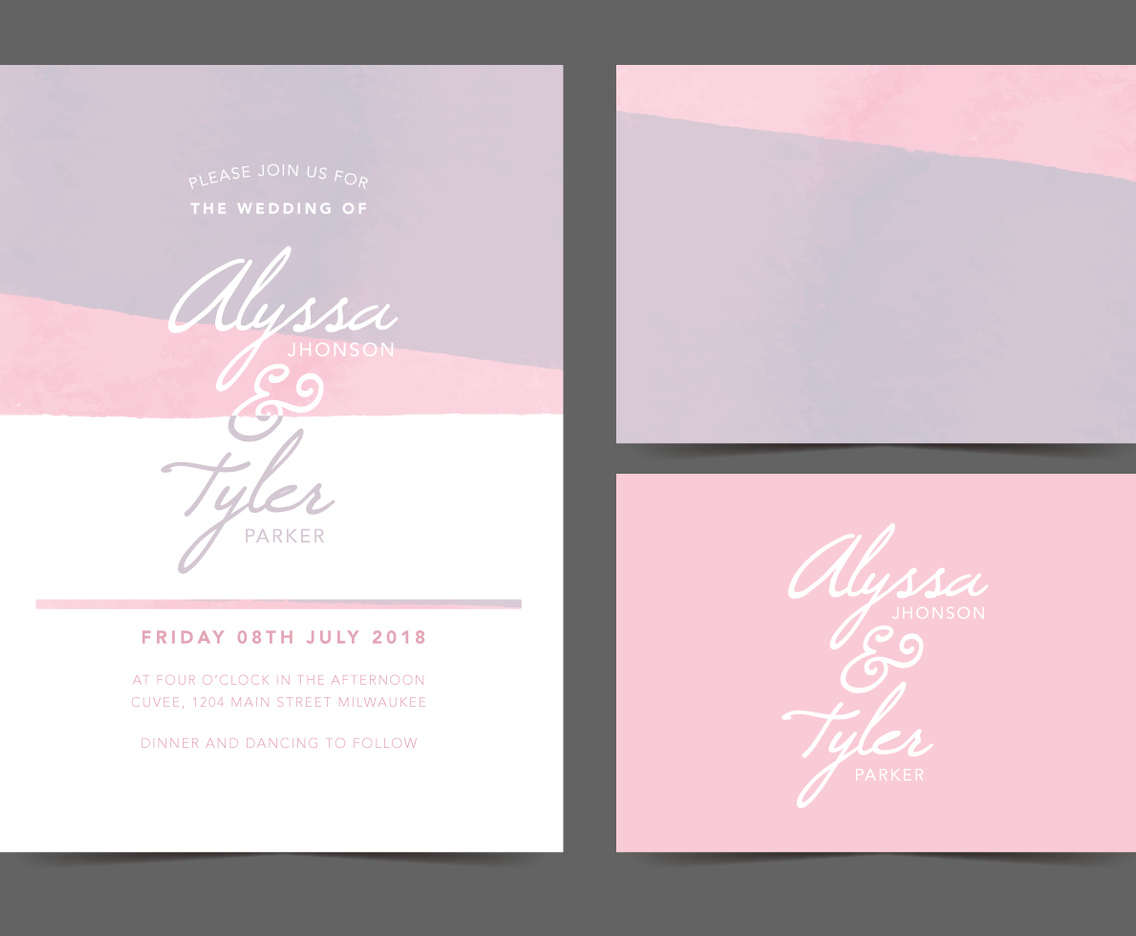 Feminine Vector Wedding Invite