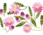 Vector Watercolor Daisy Flower Elements