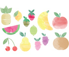 Vector Watercolor Fruit Elements