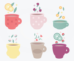 Tea Cups Vector Set