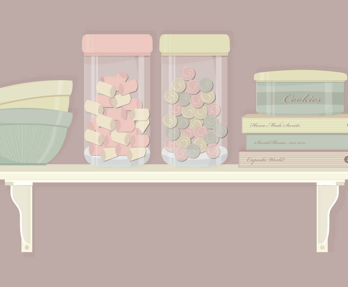 Kitchen Shelf Elements Vector Set