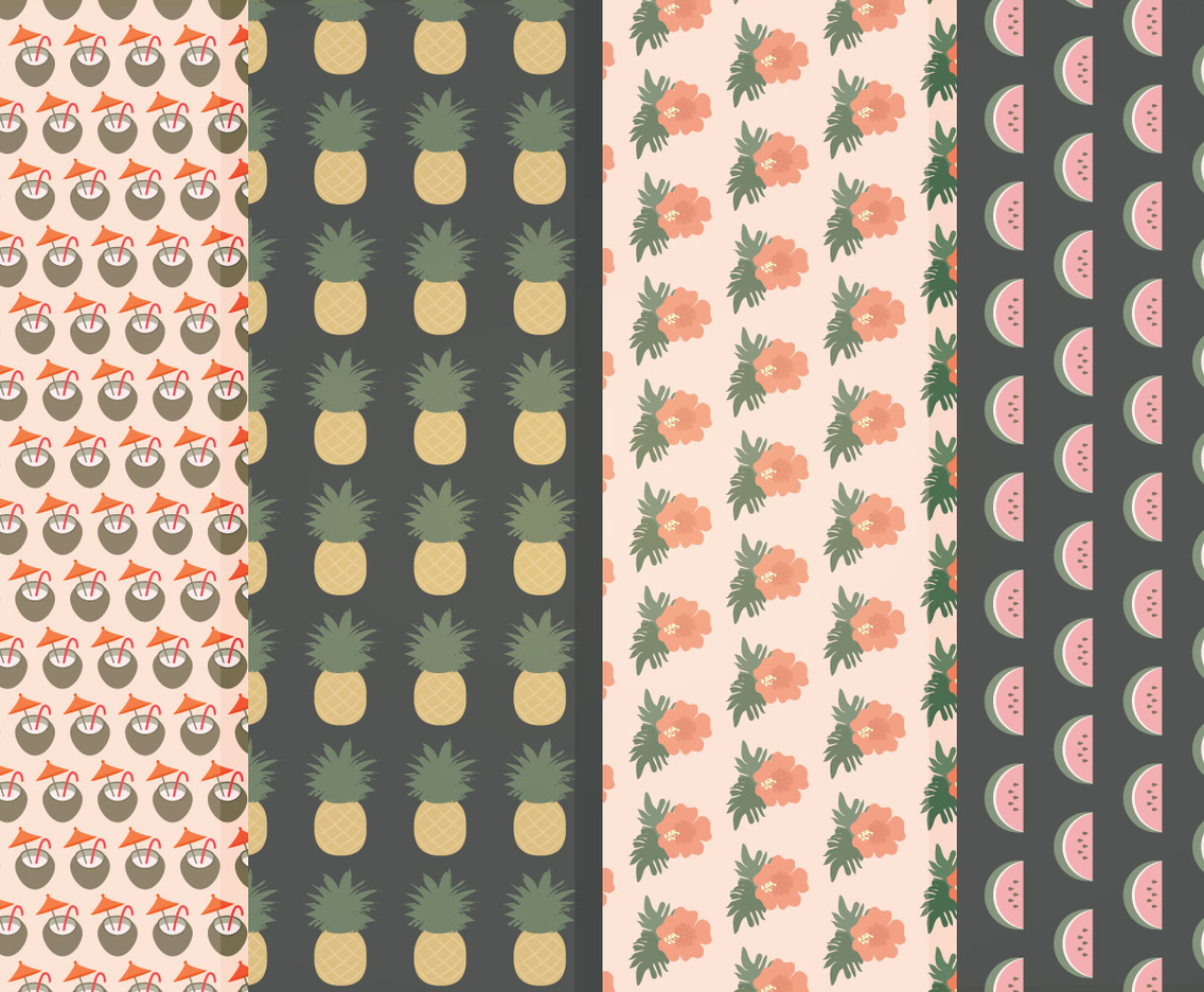 Vector Hawaii Pattern Set