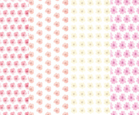 Cute Flower Vector Pattern Set